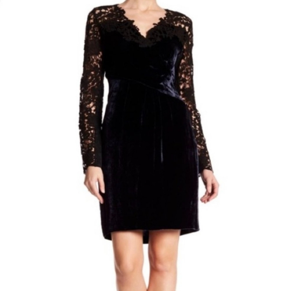 Elegant Black Velvet Lace Dress
